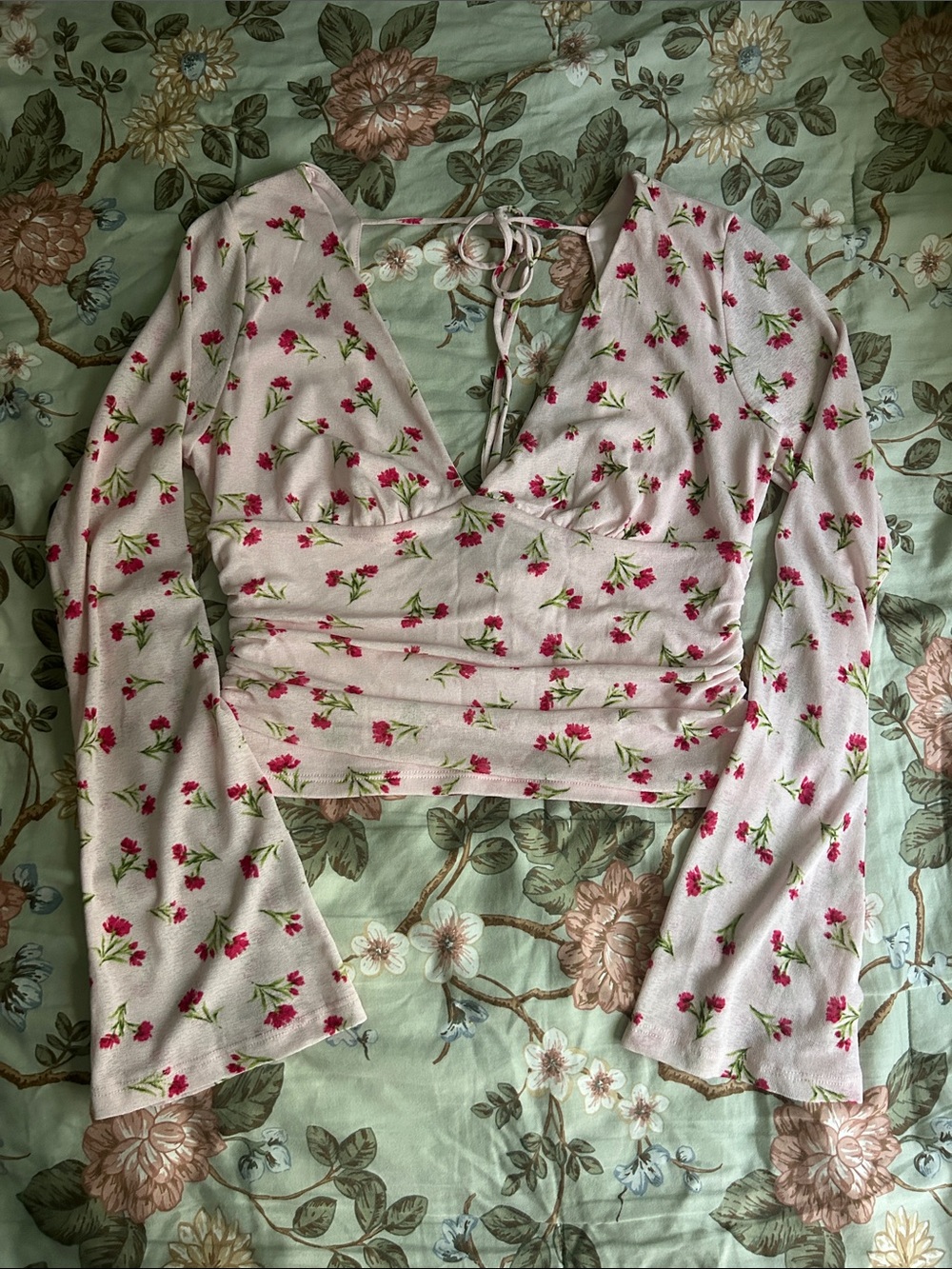 Floral Pink Long-Sleeve Top